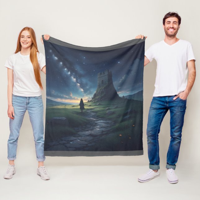 Cobertor De Velo Elf Ancient Ireland Night Sky Fleece Blanket (In Situ)