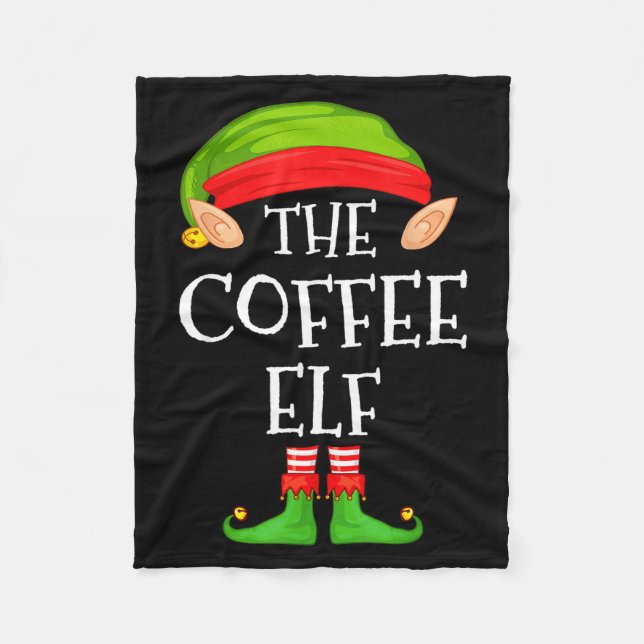 Cobertor De Velo Elf Family Christmas Coffee Elf Sweater Matching C (Frente)