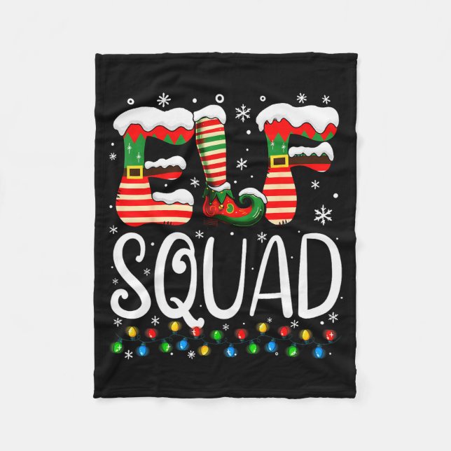 Cobertor De Velo Elf Family Christmas Matching Pajamas Xmas Elf Squ (Frente)