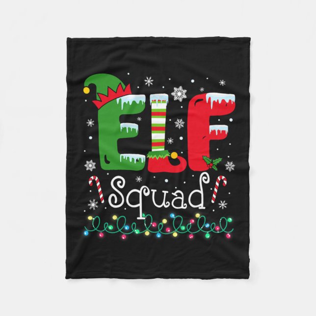 Cobertor De Velo Elf Squad Engraçado Família Elf Matando o Natal Pa (Frente)
