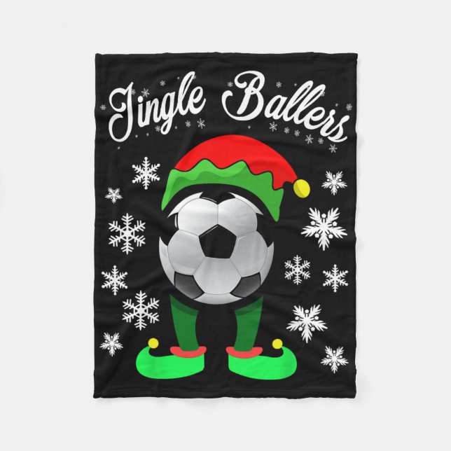 Cobertor De Velo Elfo de Futebol de Natal Jingle Byllers (Frente)