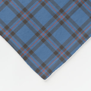 Cobertor De Velo Elliot Clan Blue e Brown Tartan