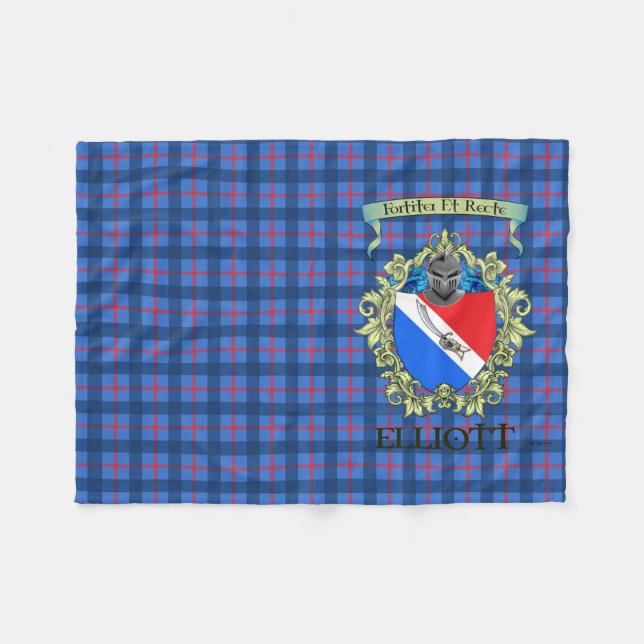 Cobertor De Velo Elliott Crest e Tartan 3 (Frente (Horizontal))