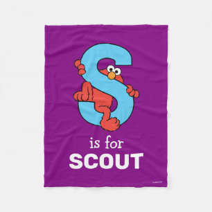 Cobertor De Velo Elmo Alphabet   S Azul