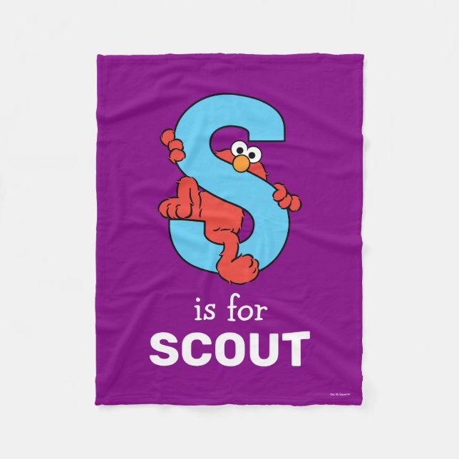 Cobertor De Velo Elmo Alphabet | S Azul (Frente)