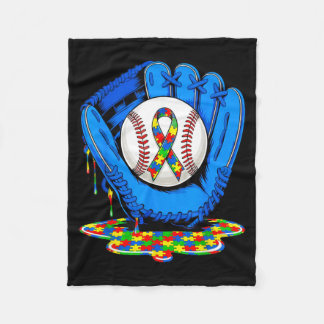 Cobertor De Velo em abril use azul autismo beisebol gotejamento hom