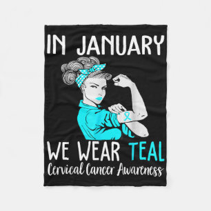Cobertor De Velo Em Janeiro Vestimos Teal Para O Cancer Cervical Aw