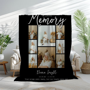 Cobertor De Velo Em Memória Amorosa   8 Colagem de Fotos Memorial