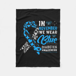 Cobertor De Velo Em novembro Vestimos a Faixa Azul T1d Diabetes T2d