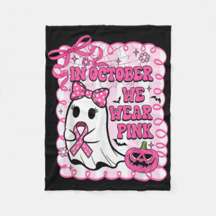 Cobertor De Velo Em outubro Vestimos Camisa Rosa Ghost Cancer