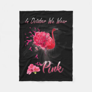 Cobertor De Velo Em outubro, Vestimos o Cancer rosa Flamingo Awa