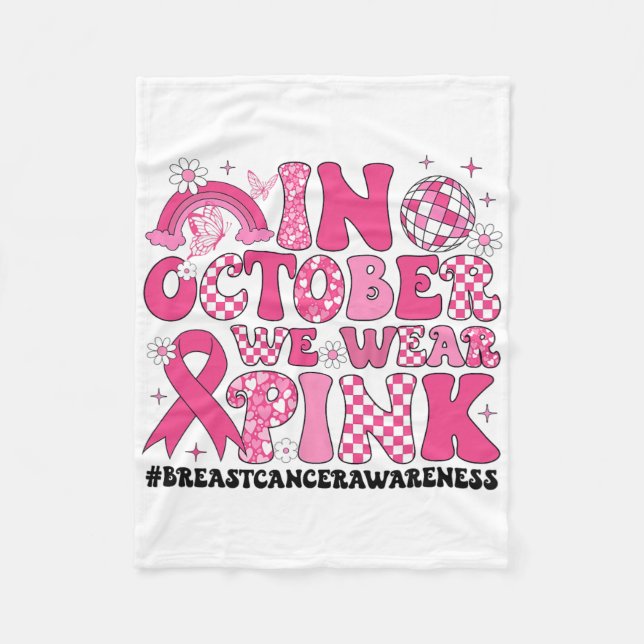Cobertor De Velo Em outubro, Vestimos o conhecimento do Cancer de f (Frente)