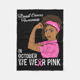 Cobertor De Velo Em outubro Vestimos Uma Garota Negra Rosa Cancer A