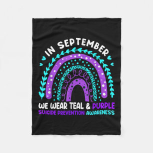 Cobertor De Velo Em setembro Vestimos Teal & Suicídio Roxo Awa