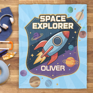 Cobertor De Velo Emblema de Explorador Espacial Fofo