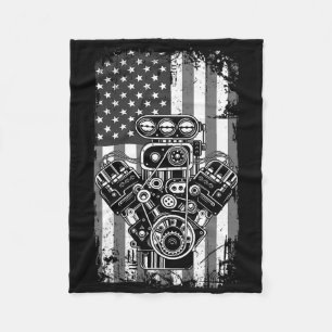 Cobertor De Velo Êmbolo de carro muscular vintage bandeira american