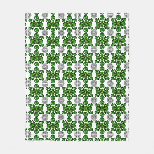 Cobertor De Velo Emerald Diamond Gemstone Art Green (Frente)