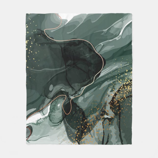 Cobertor De Velo Emerald Green e Dourado Marble, Fundo Marble (Frente)