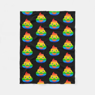 Cobertor De Velo Emoji de Cocô Engraçado Arco-íris de Cor Face Sorr