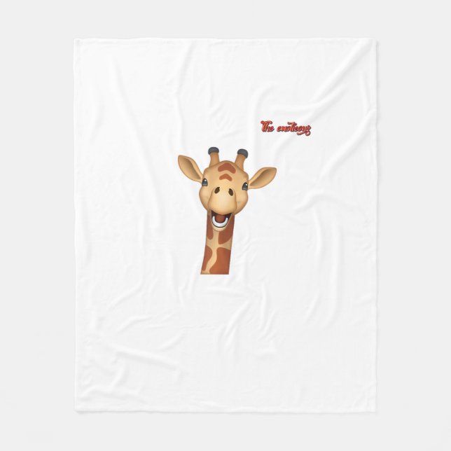 Cobertor De Velo emoji feliz face de girafa entusiasmada (Frente)
