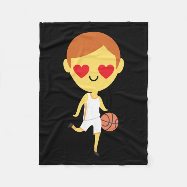 Cobertor De Velo Emoji, Garoto de Basquete (Frente)