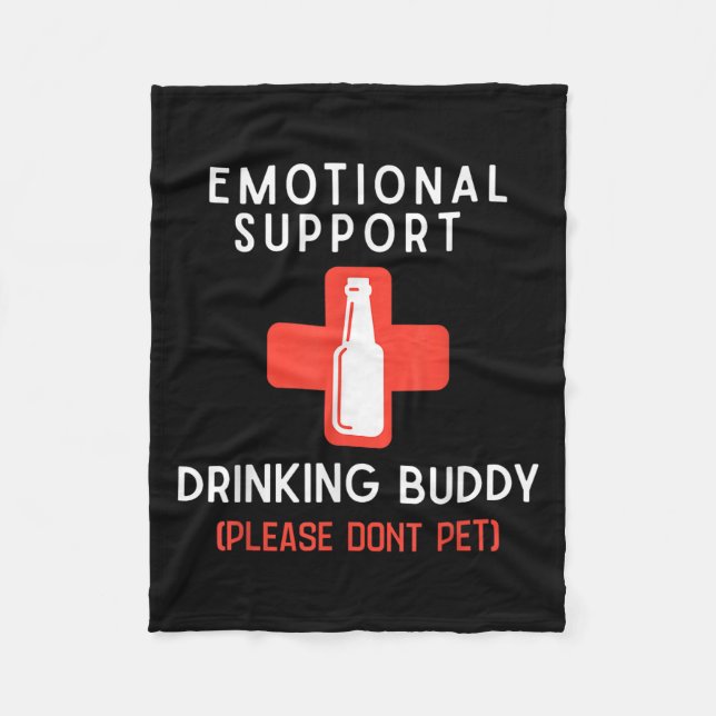 Cobertor De Velo Emotional Drinking Buddy Please Don't Pet Drunk Dr (Frente)