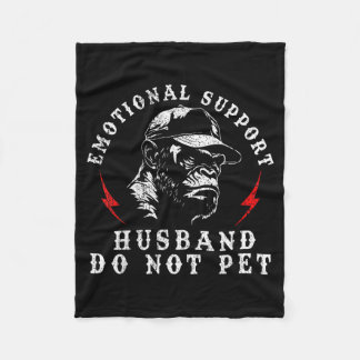 Cobertor De Velo Emotional Support Husband Do Not Pet Funny Monkey
