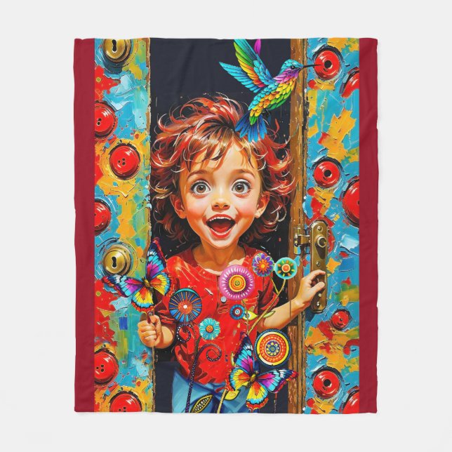 Cobertor De Velo Empolgada Em Saudação A Um Novo Dia Para Novos Mar (Frente)