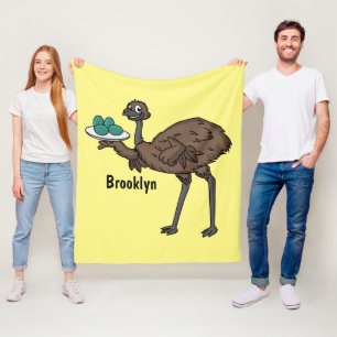 Cobertor De Velo Emu com ilustração de desenho animado de ovos