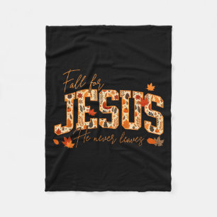 Cobertor De Velo Enamorai-vos de Jesus Ele Nunca Deixa Folhas Outon