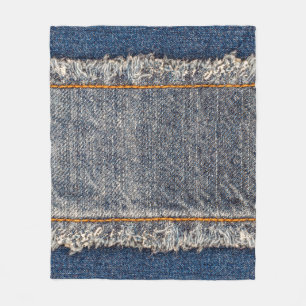 Cobertor De Velo Encaixe o quadro do tecido de jeans azuis. Fabr de