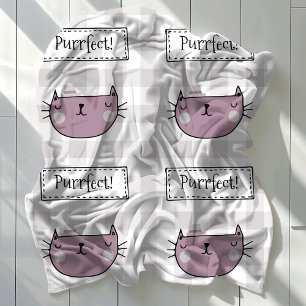 Cobertor De Velo Encantador Cat Purrfect Gingham Patterno