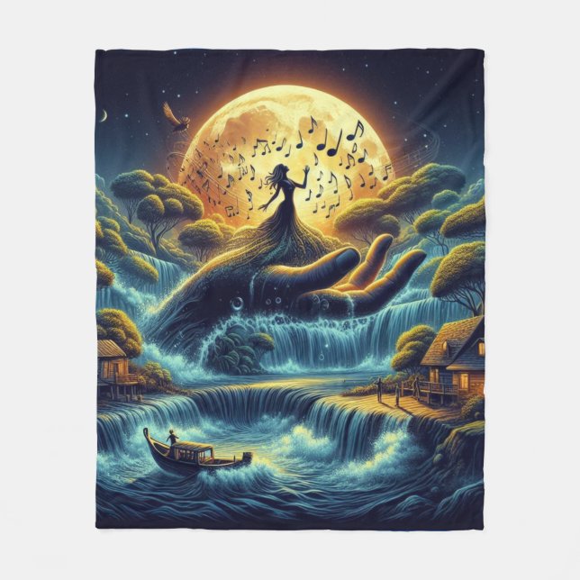 Cobertor De Velo Encantando Serenata de Lua (Frente)