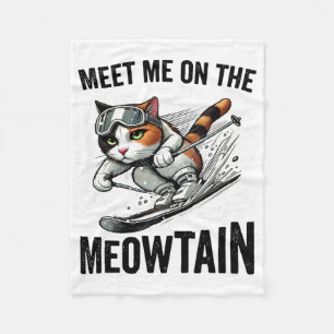 Cobertor De Velo Encontre-Me No Meowtain Funny Cat Espiando Um Mo
