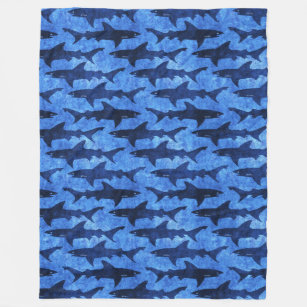 Cobertor De Velo Encoste-se com alguns tubarões espinhosos, fundo a