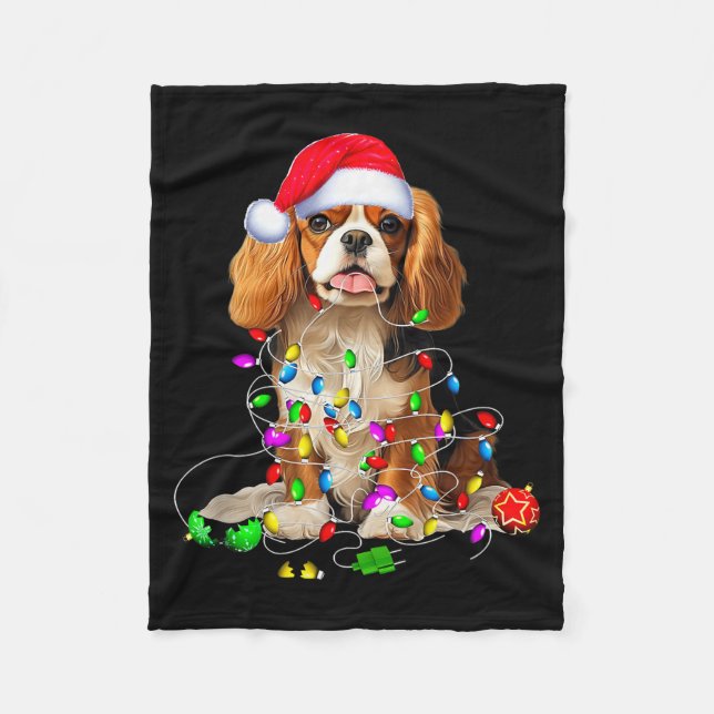 Cobertor De Velo Enfeite de Natal de Cachorro Cavalier King Charles (Frente)