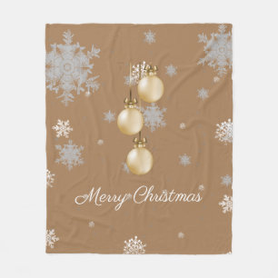 Cobertor De Velo Enfeites de natal Dourados Fleece Blanket