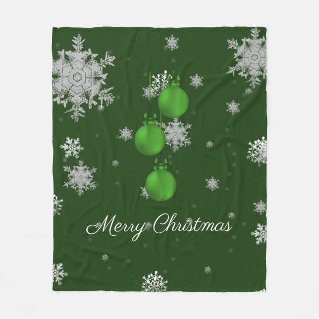 Cobertor De Velo Enfeites de natal Verdes Fleece Blanket (Frente)