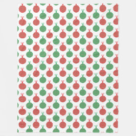 COBERTOR DE VELO ENFEITES DE NATAL VERMELHO