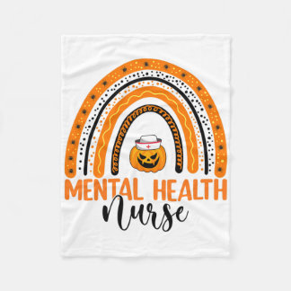 Cobertor De Velo Enfermagem Halloween Pumpkin Rainbow Mental Health