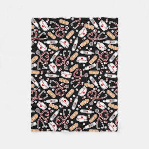 Cobertor De Velo Enfermeira Amor Fundo Negro Impressão