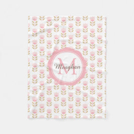 Cobertor De Velo Enfermeira de Bebê com Padrão Floral Rosa Monogram