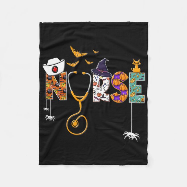 Cobertor De Velo Enfermeira de Halloween Enfermeira Enfermeira Cute (Frente)