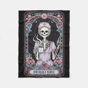 Cobertor De Velo Enfermeira de Oncologia Esqueleto Cartão Tarot Onc