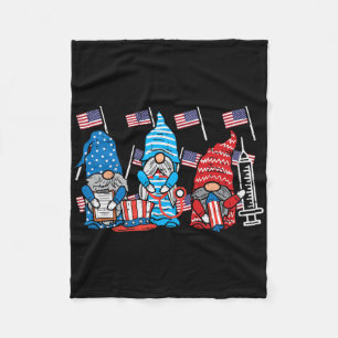 Cobertor De Velo Enfermeira dos Gnomos Americanos 4 De Julho Scrub