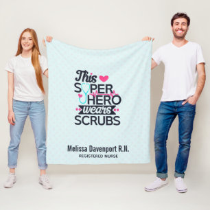 Cobertor De Velo Enfermeira Incrível Superheroína Dizendo Tipogra