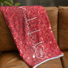 Cobertor De Velo Enfermeira Médica Glitter Red Personalizada