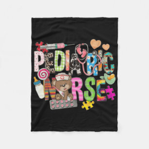 Cobertor De Velo Enfermeira Pediátrica Urso Colorido Engraçado Pedi
