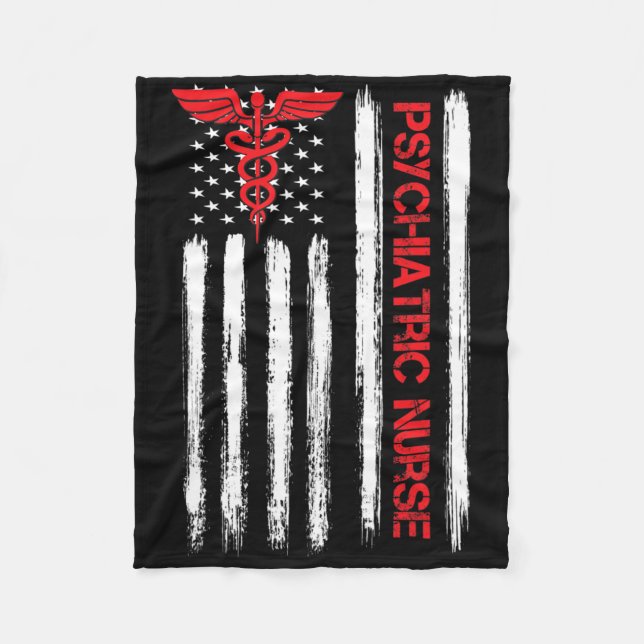 Cobertor De Velo Enfermeira Psiquiátrica Bandeira Americana Rn Saúd (Frente)