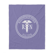 Enfermeira Registrada Caduceus Purple White Name